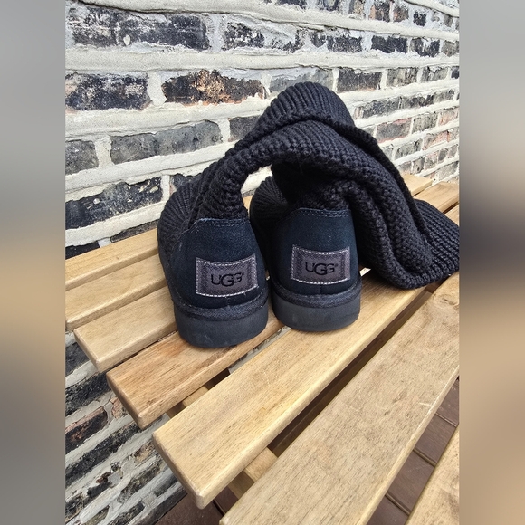 UGG Black Knit Button Boots - Picture 3 of 4
